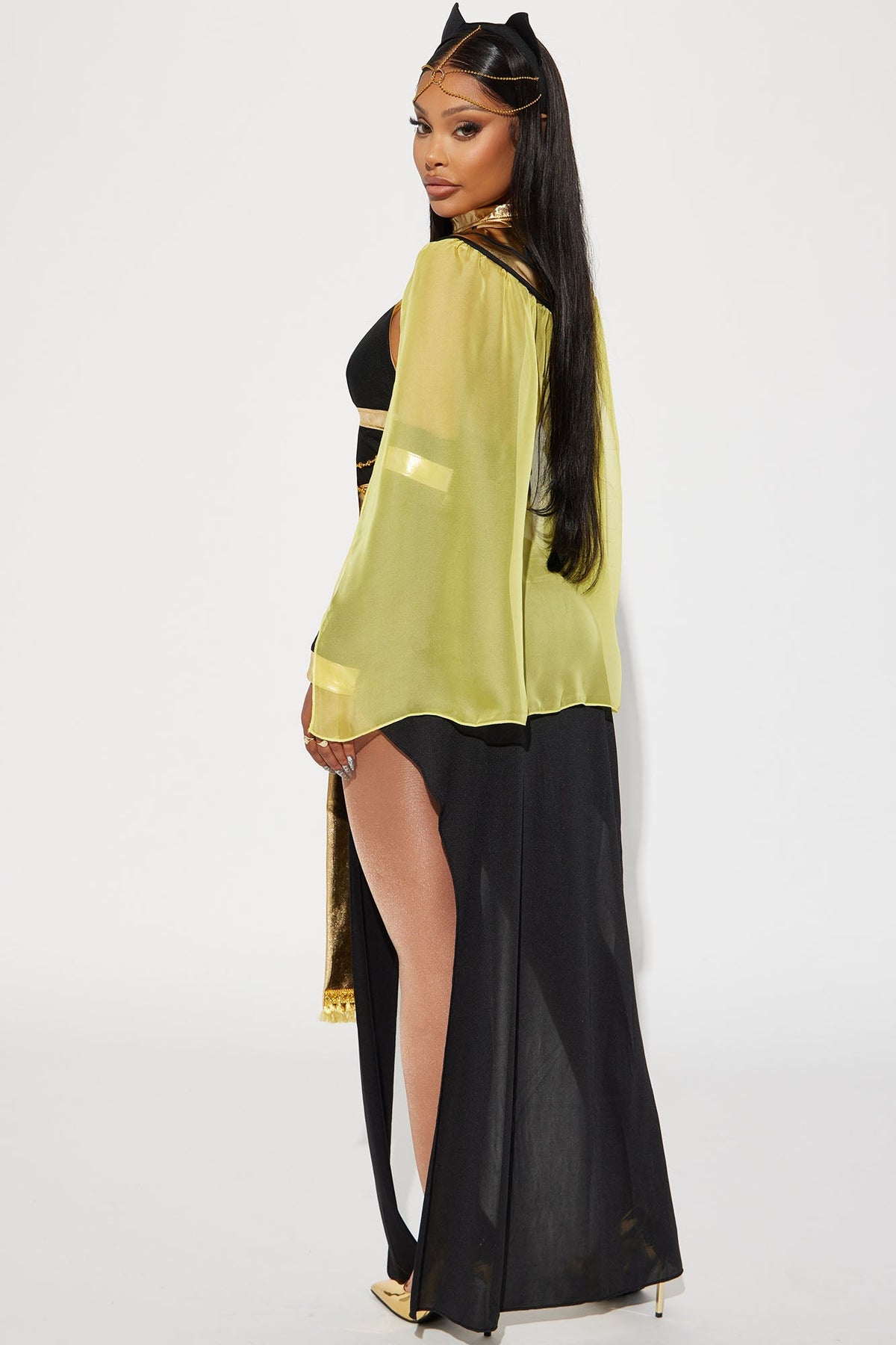 Egyptian Pharaoh Women's Halloween Outfit – 4-Piece Dress, Cloak, Headpiece & Necklace | Thomler
