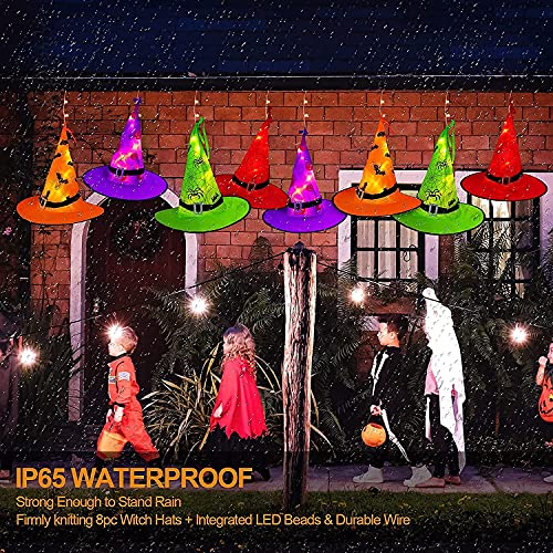 44 ft Witch Hat String Lights with 104 Warm White LEDs for Outdoor Halloween Decor | Thomler