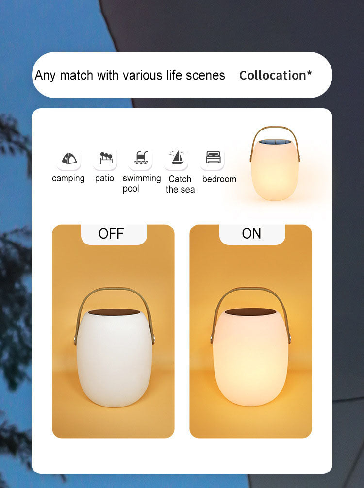 Rechargeable LED Lantern with Remote Control for Patio & Camping – Solar or USB Powered, IP65 Weather Resistant, 16 Color Modes | Thomler
