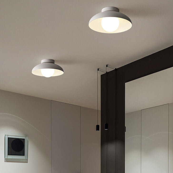Single-Bulb Ceiling Light with Iron Frame and Glass Shade for Bedroom, Hallway, or Entryway | Thomler