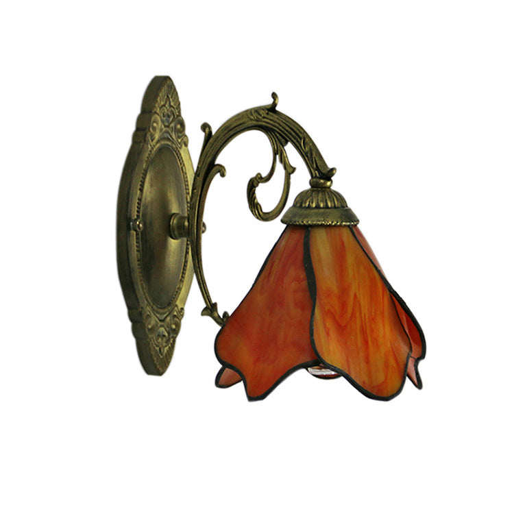 Wall Lamp Iron Resin 9.8 in x 7.9 in Glass Shade Blue Red Pink Clear Bronze Bedside Living Room Bedroom Study LED Incandescent Fluorescent Fixture | Thomler