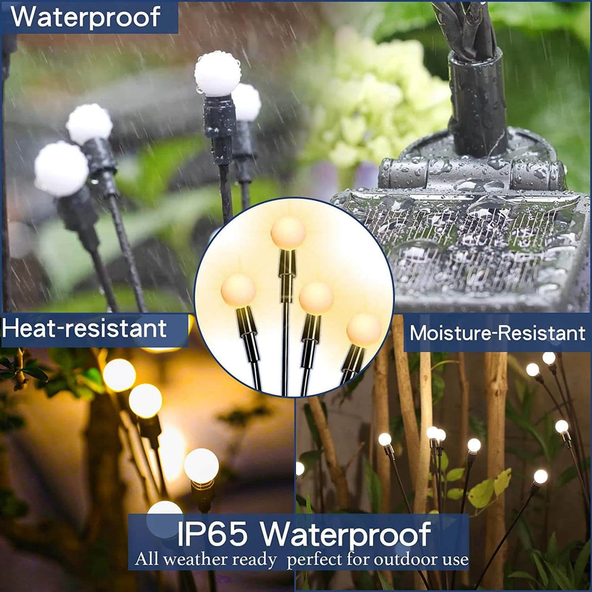 Solar Outdoor Pathway Stake Light White Modern LED Garden Lamp Auto On/Off 6 8 10 LEDs Wireless Walkway Patio Yard Deck Lighting | Thomler