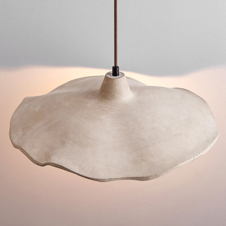 Chandelier Cement 9.8 in Pendant Industrial Lighting Pottery Yellow Living Room Bedroom Fixture | Thomler