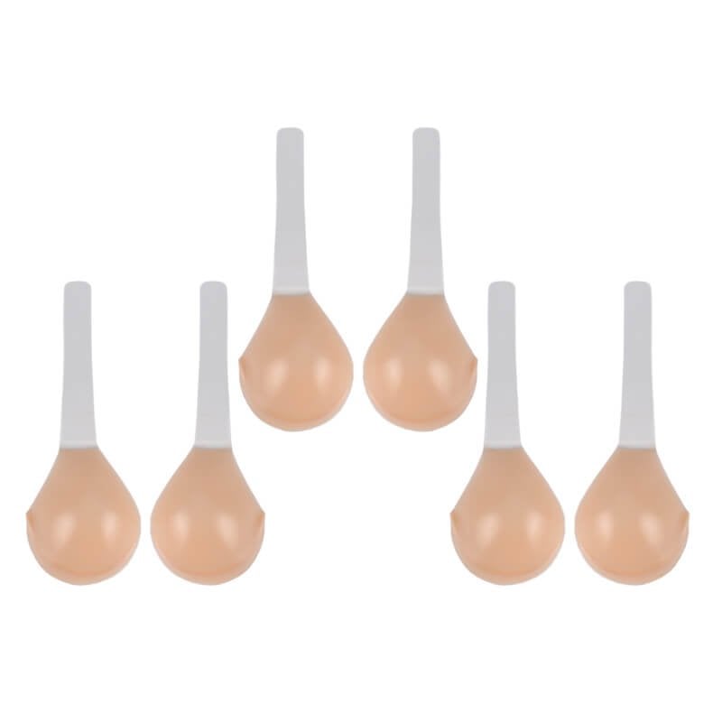 Adhesive Strapless Bra with Lift Silicone Cups Backless Plunge Neckline Transparent Adjustable Straps Reusable Skin Tone Wedding Party | Thomler