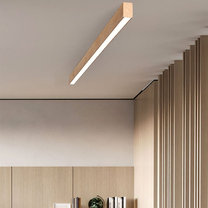 Hardwired Linear LED Ceiling Light with Natural Aluminum Frame & Acrylic Diffuser for Living Room, Bedroom & Entryway | Thomler
