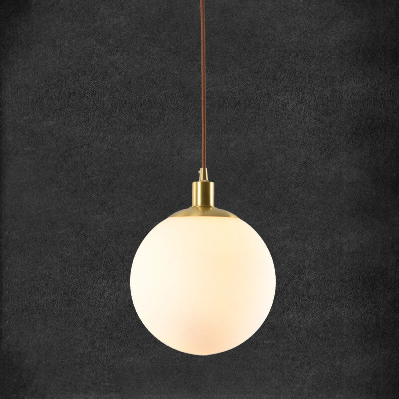 Pendant Light Glass 9.8 in Adjustable White Gold Hallway Living Room Bedroom Lighting Fixture Modern Hanging Lamp | Thomler