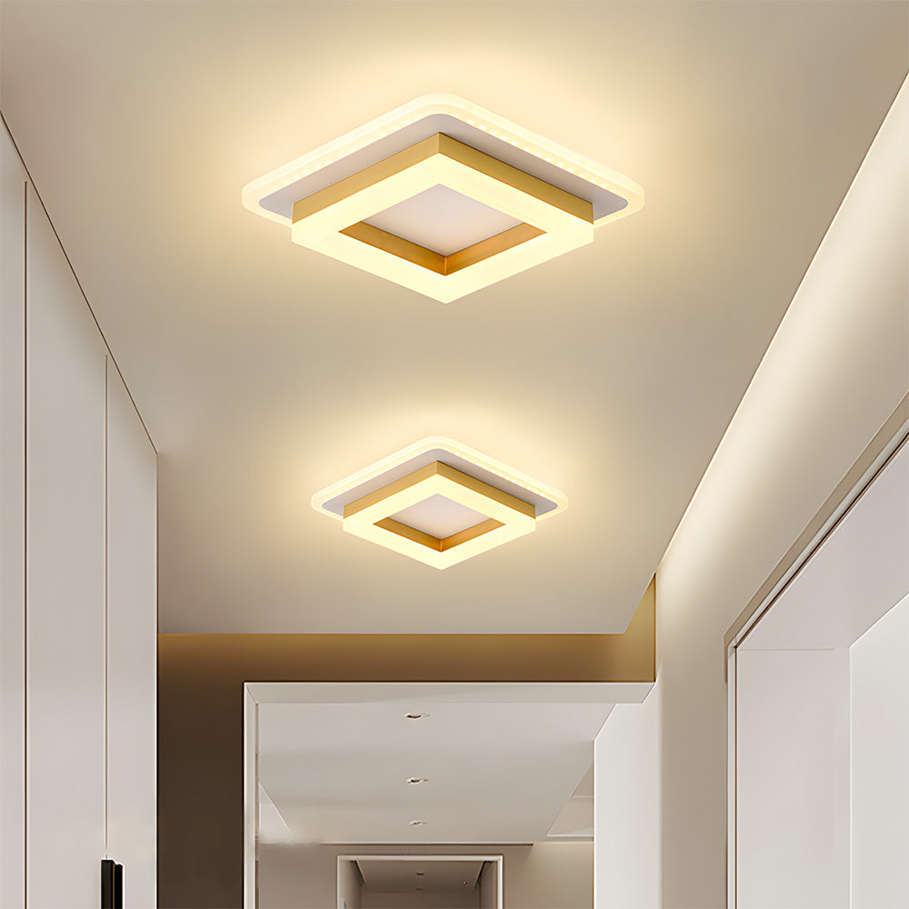 Ceiling Light LED Square 1920 Lumen Black White Bedroom Hallway Living Room Modern Geometric Lighting Fixture | Thomler