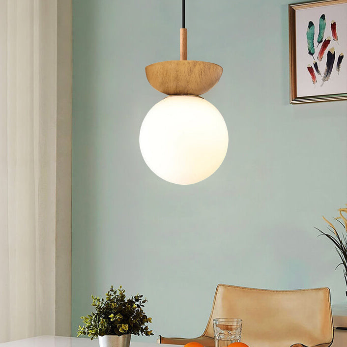 Spherical Glass Ceiling Light with Metal Frame - Contemporary Hardwired Fixture for Bedroom, Entryway & Hallway - G9 Socket | Thomler