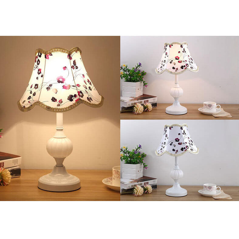 Table Lamp Glass Iron Fabric 16.5 in Modern Bedside Living Room Study LED E26 Light | Thomler