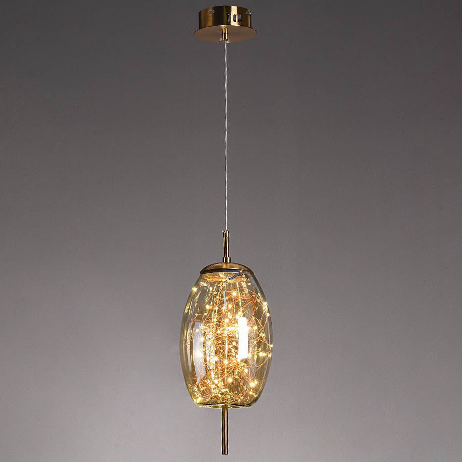 Glass Pendant Light with Adjustable Cord – Modern Minimalist Hanging Ceiling Fixture for Living Room, Bedroom & Dining | LED Ambient | Thomler