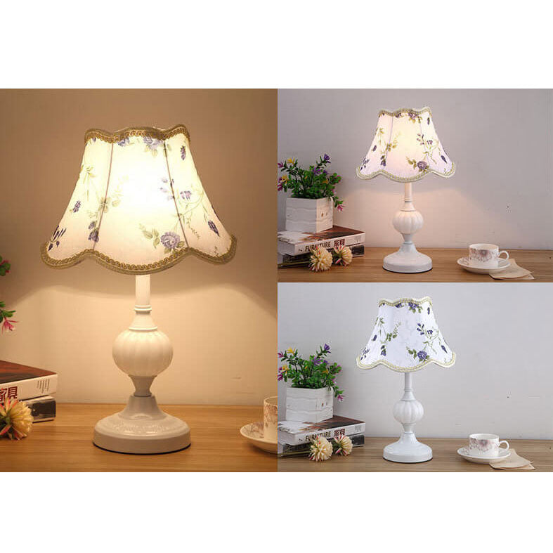 Table Lamp Glass Iron Fabric 16.5 in Modern Bedside Living Room Study LED E26 Light | Thomler