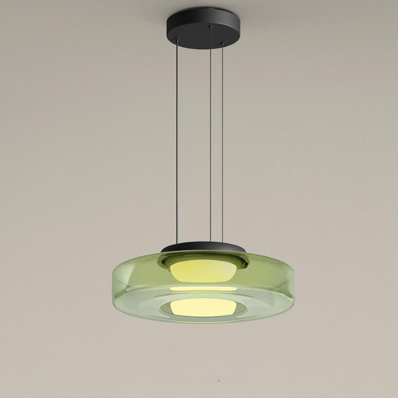 Multi-Tier Glass Pendant Light with Adjustable Cable for Kitchen & Dining Room | Modern LED Ceiling Fixture | Thomler
