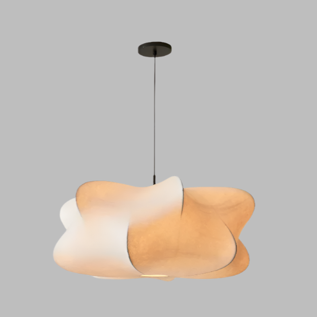Pendant Light Silk Metal 30.0 cm Beige Soft Dining Room Living Room Hanging Lamp | Thomler