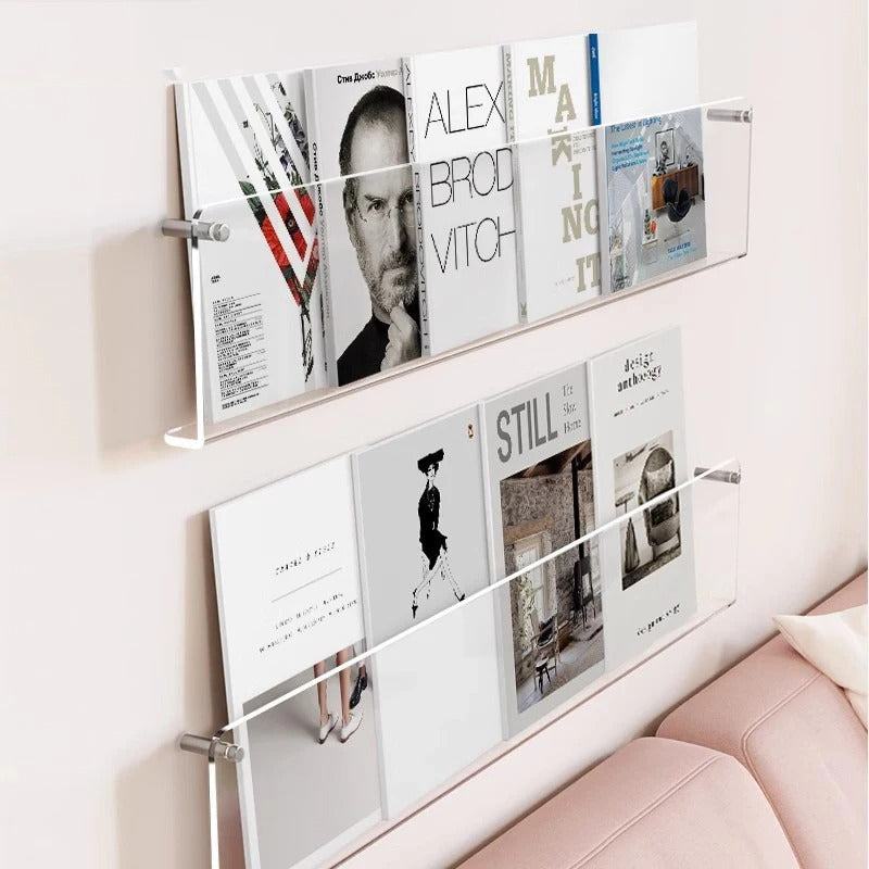 Wall Shelf PVC 80.0 cm 31.5" Floating Magazine Storage Living Room Office Book Display Rack Organiser | Thomler