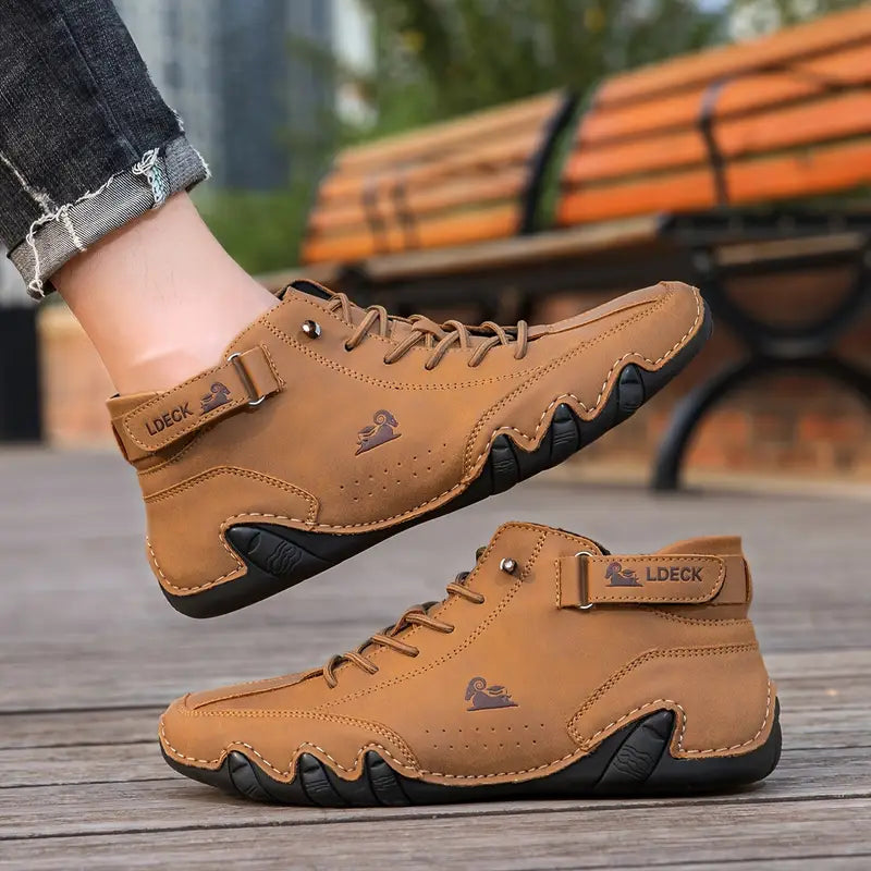 Men's Waterproof High-Top Sneakers with Elastic Slip-On Design - Durable Rubber Sole Boots for Street Style & All-Weather Wear | Thomler