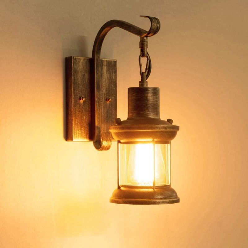 Industrial Metal Wall Sconce E27 Socket for Bedroom Living Room Hallway | Vintage Pipe Fixture Hardwired Indoor Lighting | Thomler