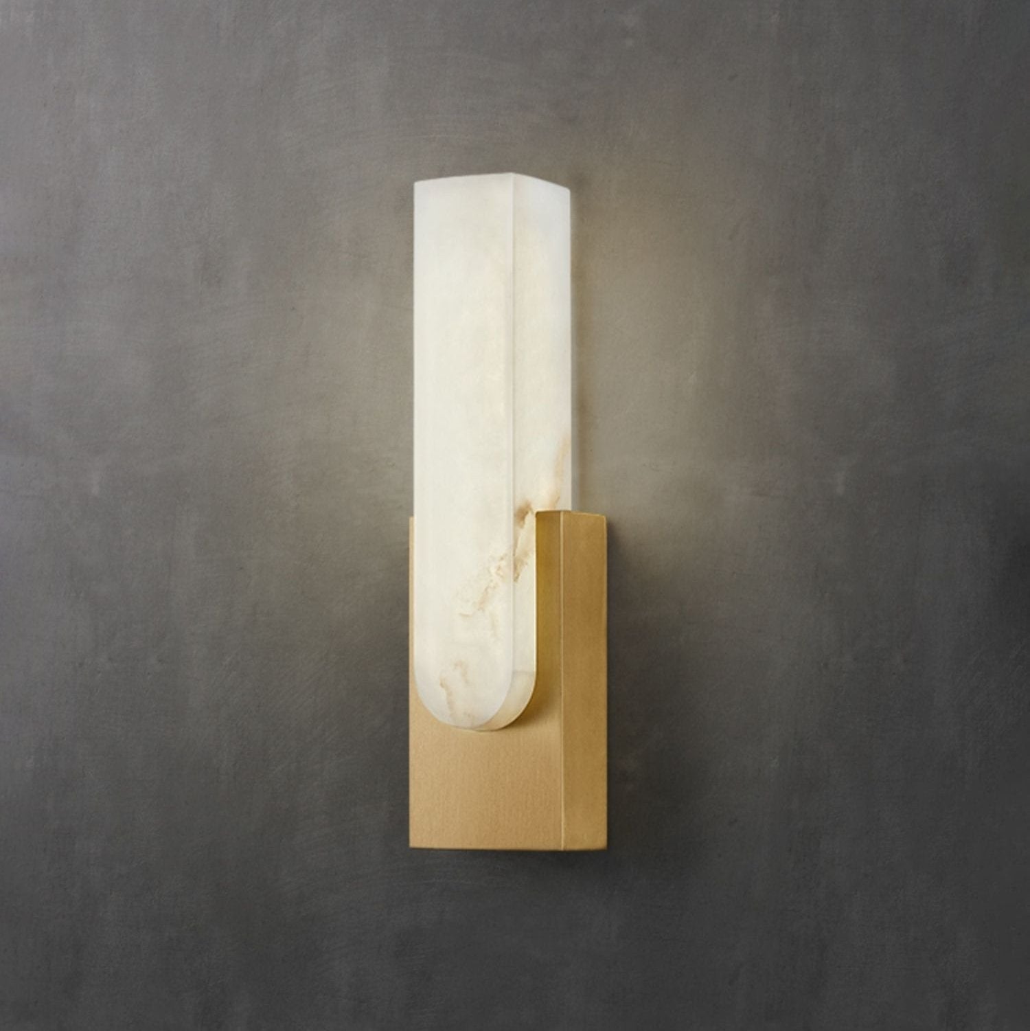 Wall Lamp Alabaster 19.7 in Gold LED Bedroom Hallway Modern Sconce Lighting Fixture | Thomler