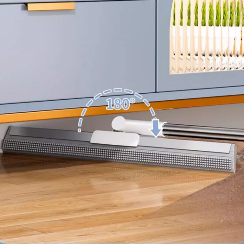 Dual-Action Floor Squeegee with Rubber Edge & Soft Bristles for Pet Hair Removal | Thomler