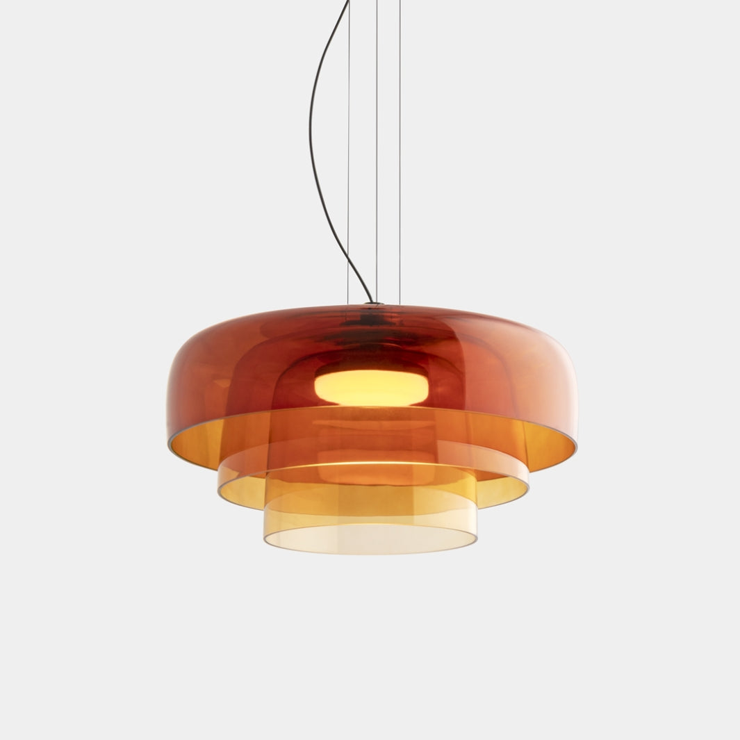 Pendant Light Glass 42.0 cm Orange Dining Room Kitchen Island Nordic Hanging Ceiling Lamp Warm LED Adjustable Cable | Thomler