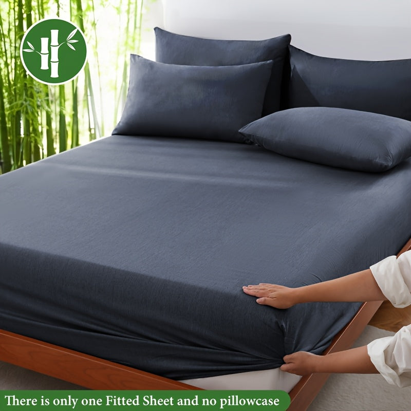 Bamboo Fiber Fitted Sheet Deep Pocket Breathable Cooling Bed Sheet Moisture Wicking Soft Bedding for Summer Twin Full Queen King Cal King | Thomler