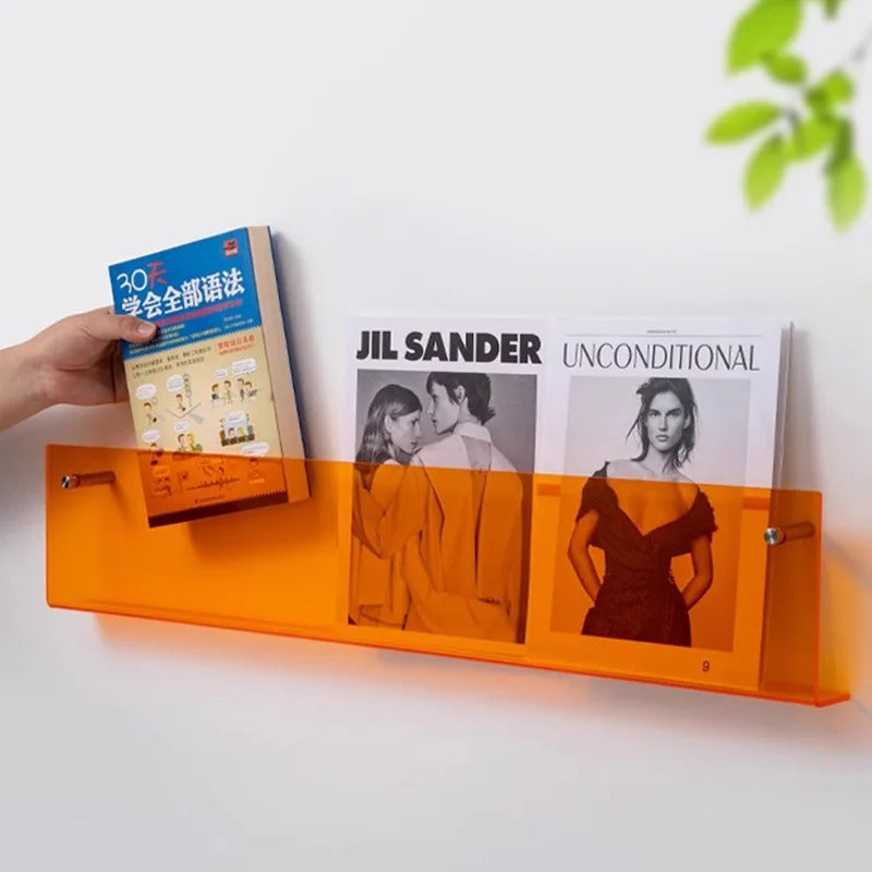 Wall Shelf PVC 80.0 cm 31.5" Floating Magazine Storage Living Room Office Book Display Rack Organiser | Thomler