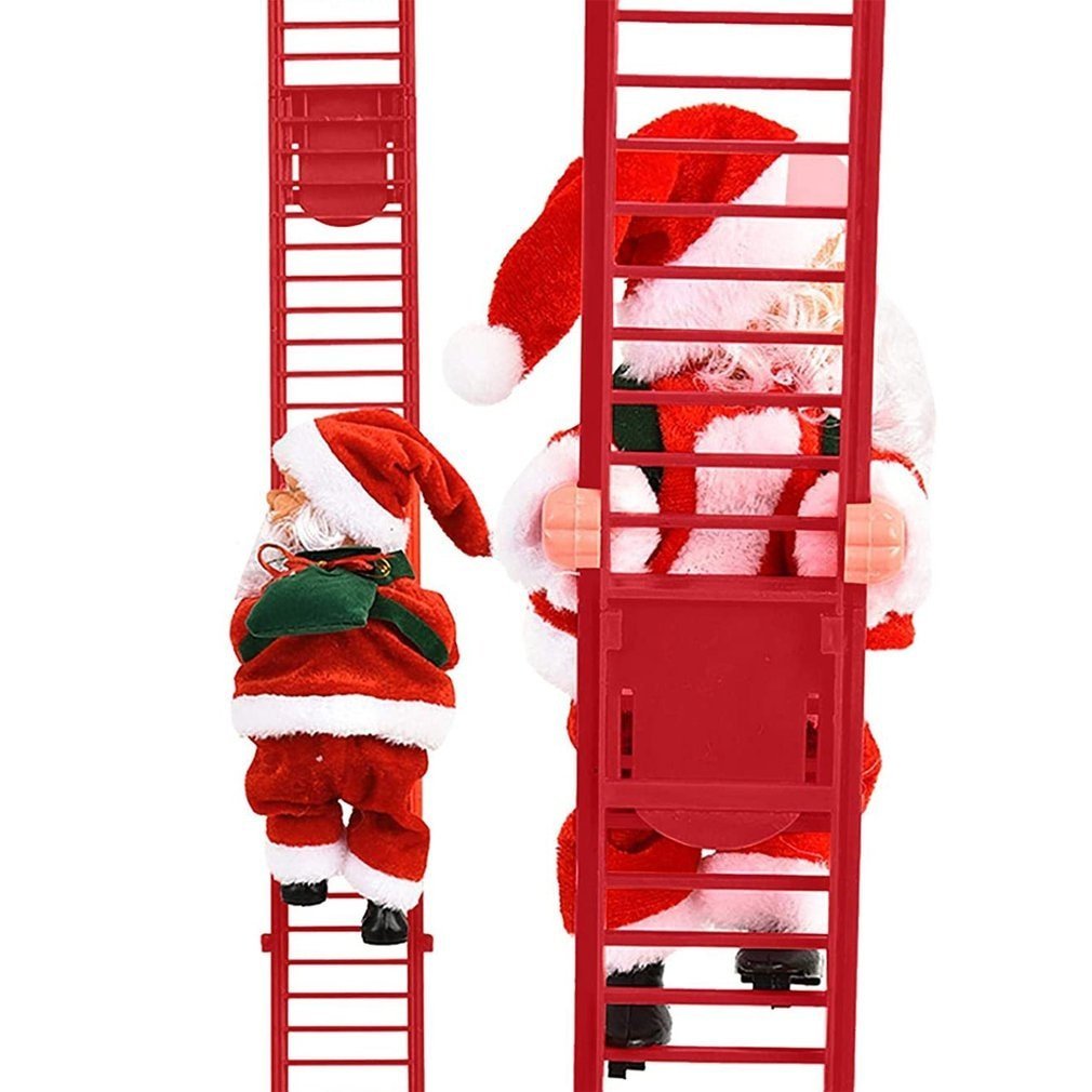 Musical Climbing Santa Figure with Ladder – Animated Holiday Decoration for Home | Thomler
