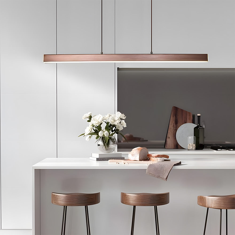 Pendant Light Metal LED 120.0 cm Black Kitchen Island Dining Table Linear Hanging Ceiling Lamp Adjustable Scandinavian Minimalist | Thomler