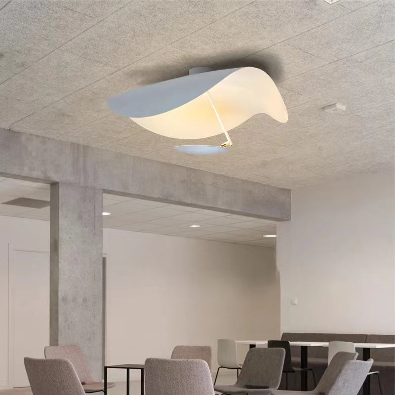 Contemporary Leaf-Motif Flush Mount Ceiling Light Metal Fixture Black Gold White Finish for Living Room Bedroom Dining Room Modern Home | Thomler