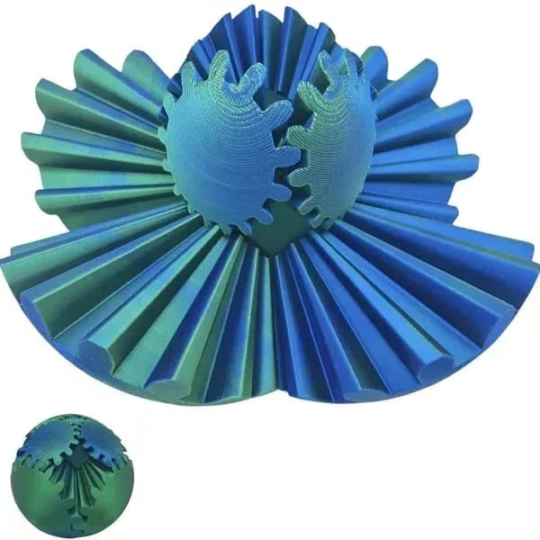 3D Printed Interlocking Gear Sphere Fidget Toy Desktop Stress Relief Ball Mechanical Puzzle for Focus & Anxiety | Thomler