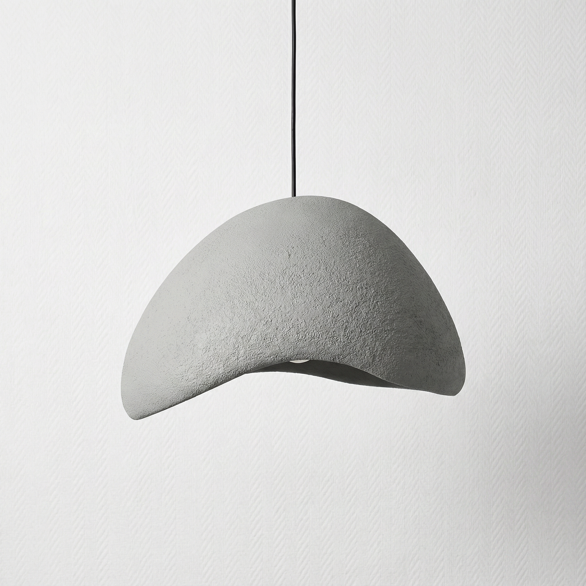 Stone-Look Dome Pendant Light Fixture in White & Gray – Organic Textured Ceiling Light for Kitchen Island Dining Room Bedroom – Modern Scand | Thomler