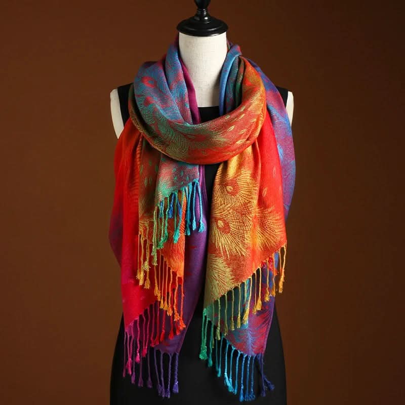 Ombré Cashmere-Blend Scarf – Sunset to Twilight Gradient Wrap for Women | Thomler