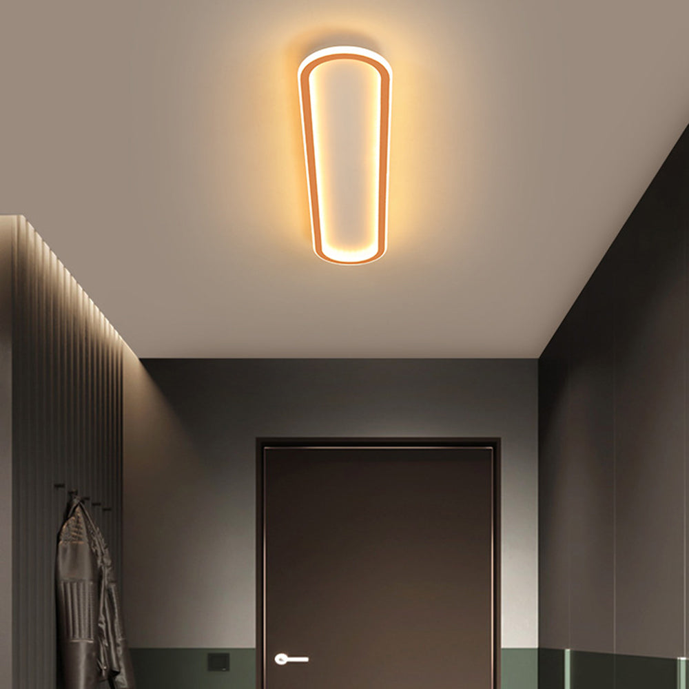 Oval Ceiling Light Fixture with Integrated LED Strip – Modern Flush Mount for Hallway, Bedroom & Living Room | Thomler