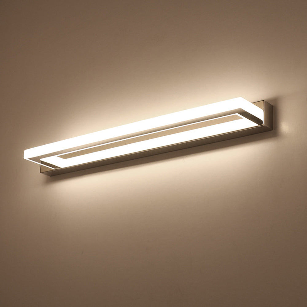 Modern Rectangular LED Bathroom Mirror Light – Metal & Acrylic Wall Fixture for Vanity Lighting | Thomler