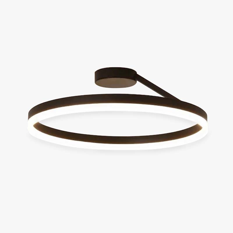 Modern Ring LED Flush Mount Ceiling Light – Dimmable with Remote – Metal & Acrylic – for Bedroom, Hallway, Dining Room | Thomler