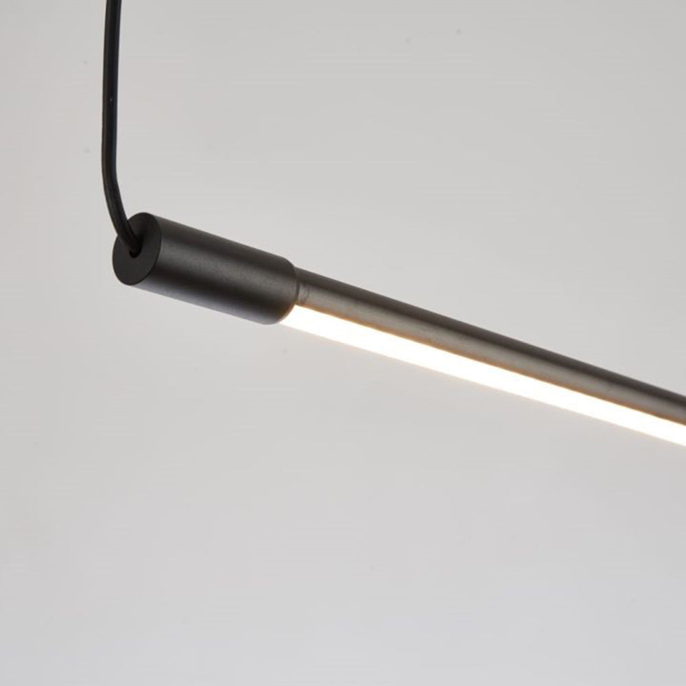 Modern Linear LED Pendant Light Black Metal Acrylic Minimalist Bar Ceiling Fixture for Kitchen Island Dining Room Office | Thomler