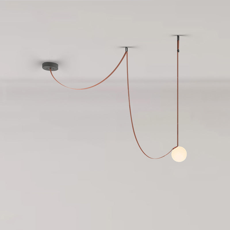 Pendant Light Leather 5.9 in Adjustable Living Room Dining Room Chandelier Modern Ceiling Fixture | Thomler