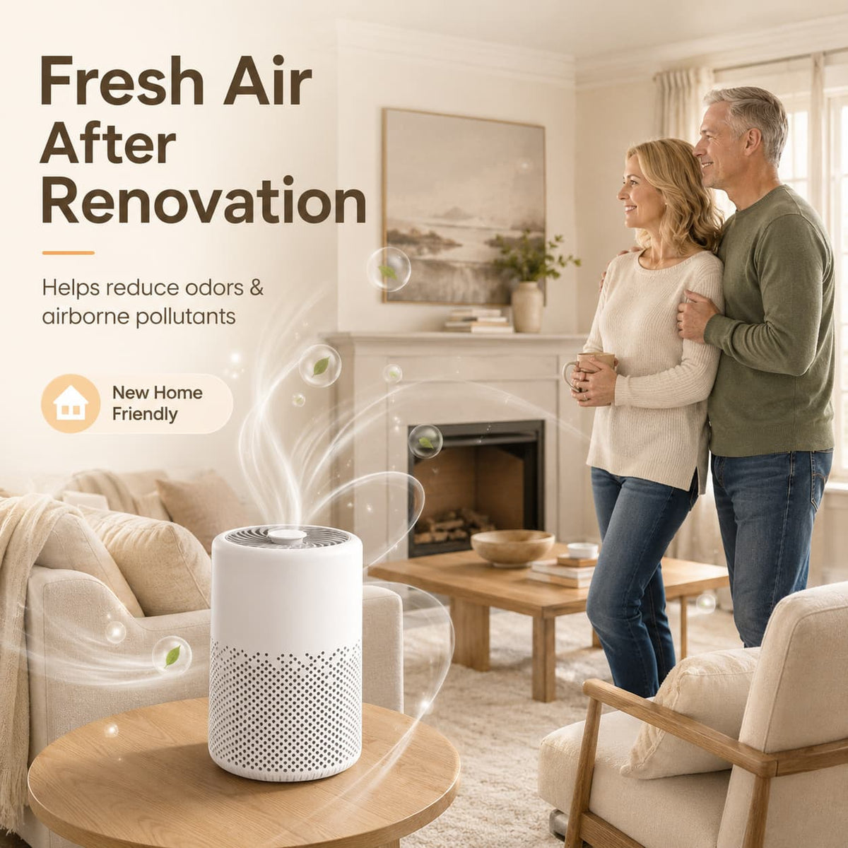 Compact Multi-Stage Air Purifier for Home – Removes Odors, Pet Dander & Dust with Quiet Motor – Bedroom, Office & Living Room Air Quality | Thomler