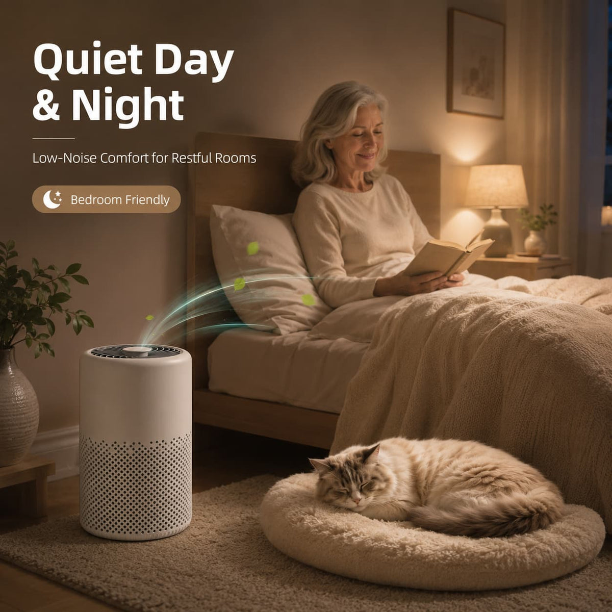 Compact Multi-Stage Air Purifier for Home – Removes Odors, Pet Dander & Dust with Quiet Motor – Bedroom, Office & Living Room Air Quality | Thomler