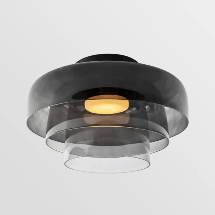 Layered Glass Ceiling Light with Adjustable LED – Contemporary Nordic Fixture for Dining and Living Rooms | Thomler