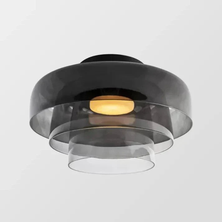 Layered Glass Ceiling Light with Adjustable LED – Contemporary Nordic Fixture for Dining and Living Rooms | Thomler