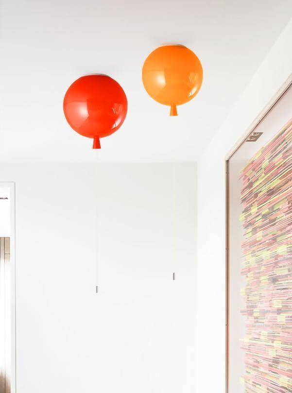 Ceiling Lamp Plastic Balloon 35.0 cm Yellow Childrens Room Pull Cord Hanging Light Playroom Nursery E27 Fixture | Thomler