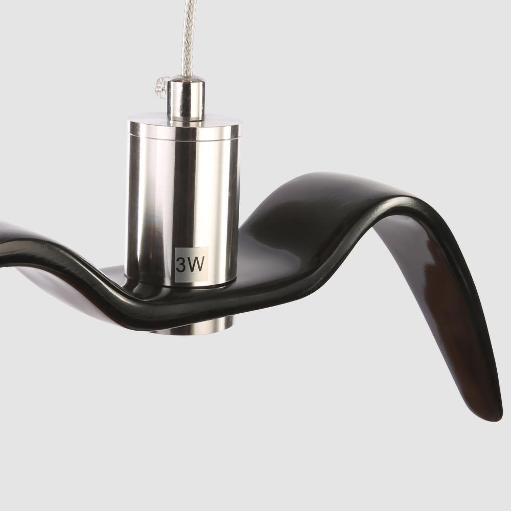 Pendant Light Resin LED 40.0 cm Black Dining Room Bird Ceiling Hanging Lamp Adjustable Cable Modern Scandinavian | Thomler