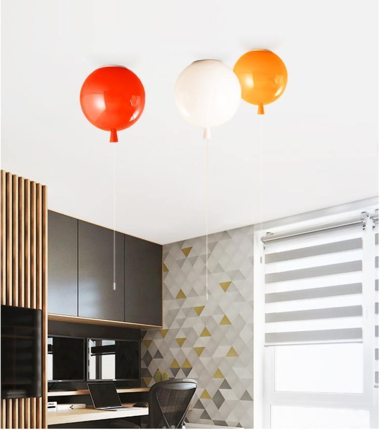 Ceiling Lamp Plastic Balloon 35.0 cm Yellow Childrens Room Pull Cord Hanging Light Playroom Nursery E27 Fixture | Thomler