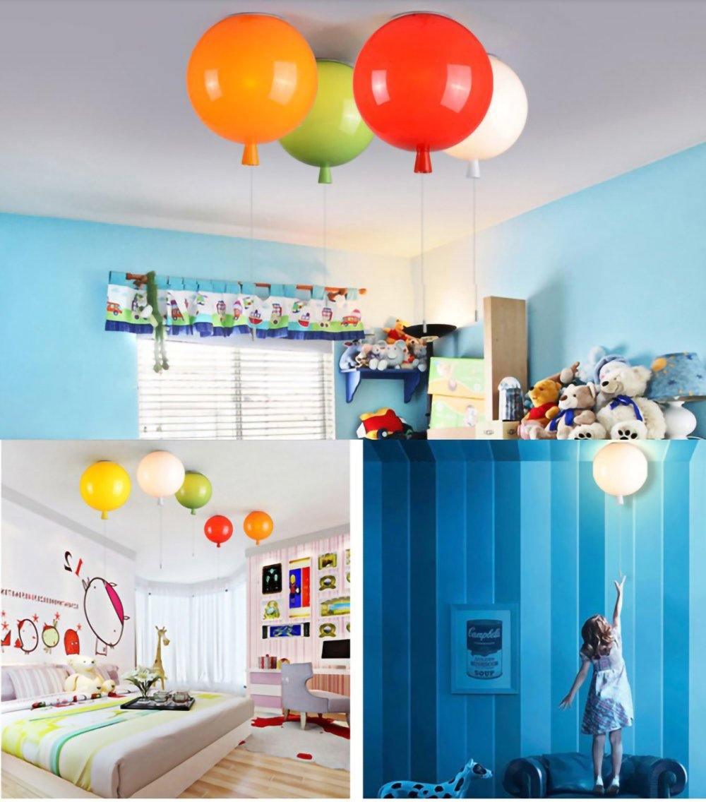 Ceiling Lamp Plastic Balloon 35.0 cm Yellow Childrens Room Pull Cord Hanging Light Playroom Nursery E27 Fixture | Thomler