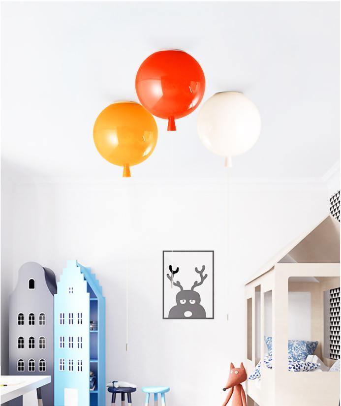 Ceiling Lamp Plastic Balloon 35.0 cm Yellow Childrens Room Pull Cord Hanging Light Playroom Nursery E27 Fixture | Thomler