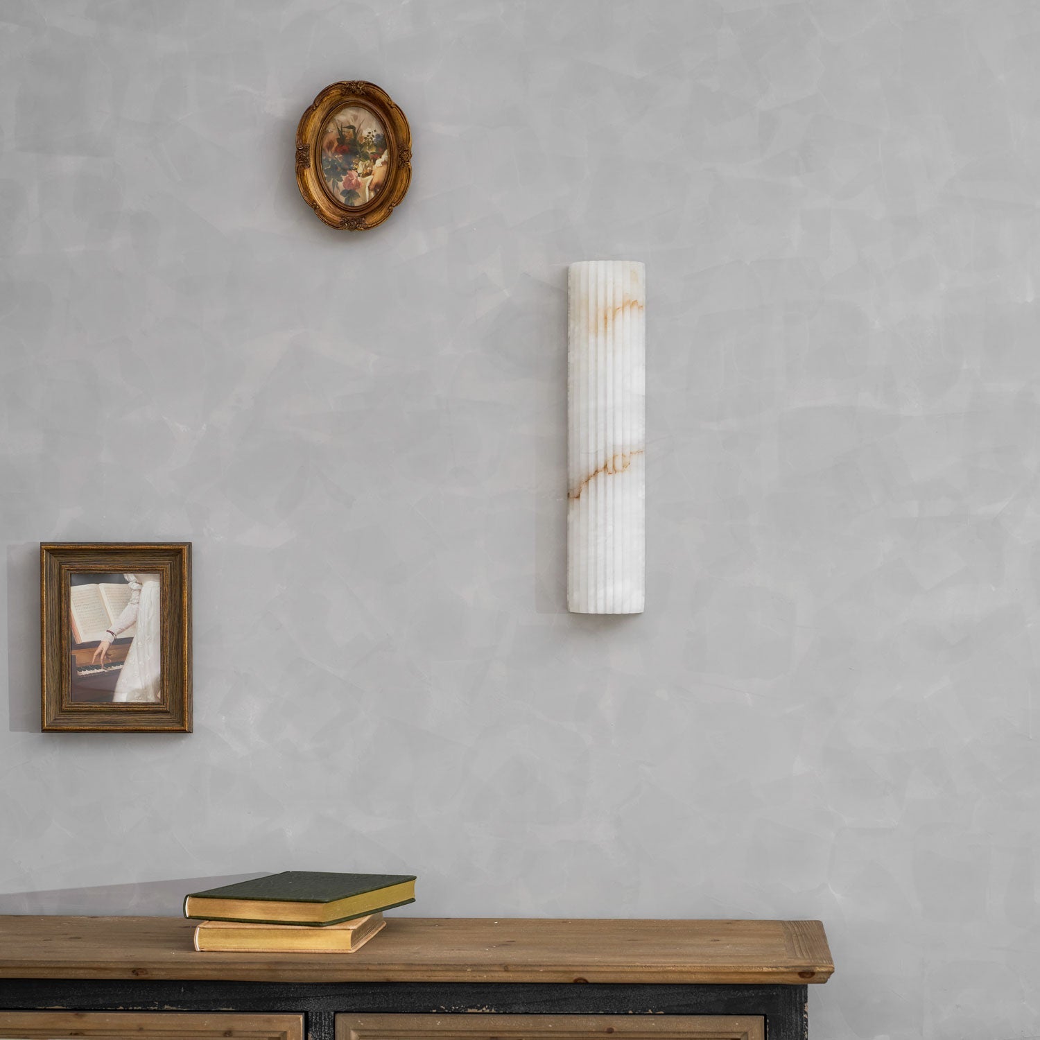 Alabaster Wall Light 11.8 in Integrated LED Indoor Ribbed Sconce Bedroom Hallway Ambient Lighting Fixture | Thomler