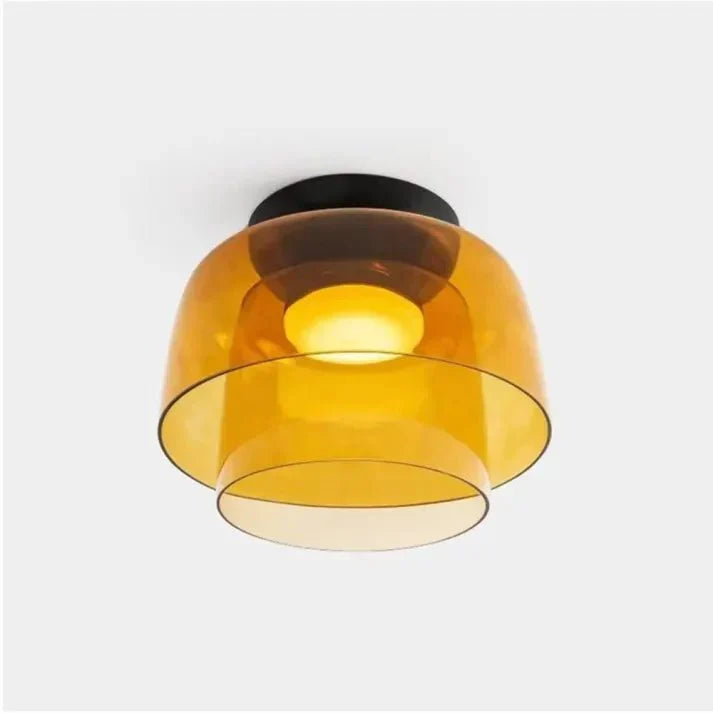 Layered Glass Ceiling Light with Adjustable LED – Contemporary Nordic Fixture for Dining and Living Rooms | Thomler