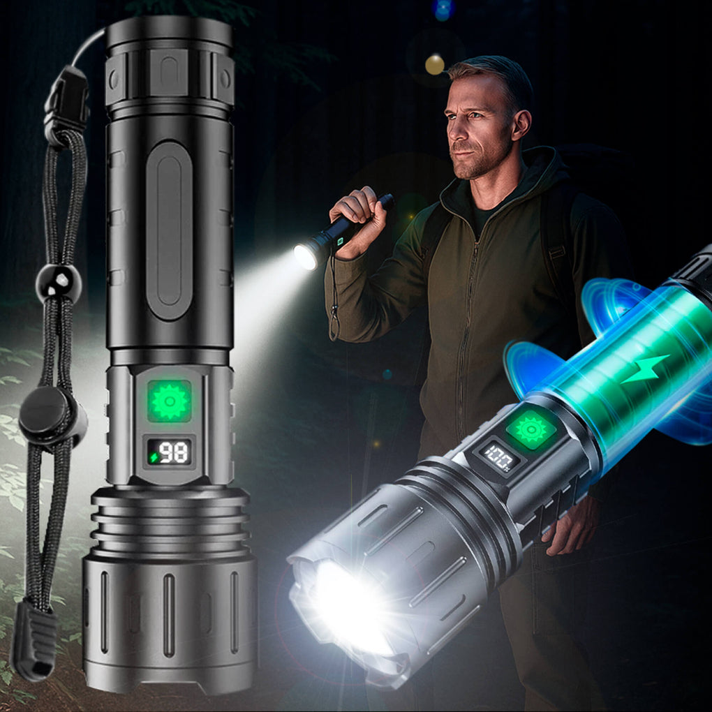 High-Lumen Rechargeable Tactical Flashlight with 5 Modes & 1640 ft Beam for Camping, Hunting & Emergency Use | Thomler