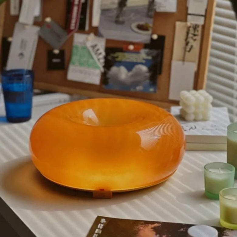 Wall Lamp Glass 9.8 in Donut Shape Orange Modern Interiors Touch Activated LED Ambient Lighting | Thomler