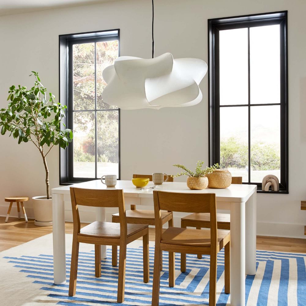 Pendant Light Silk 23.6 in 11 in E27 3-Light White Dining Living Room Modern Ceiling Lamp | Thomler
